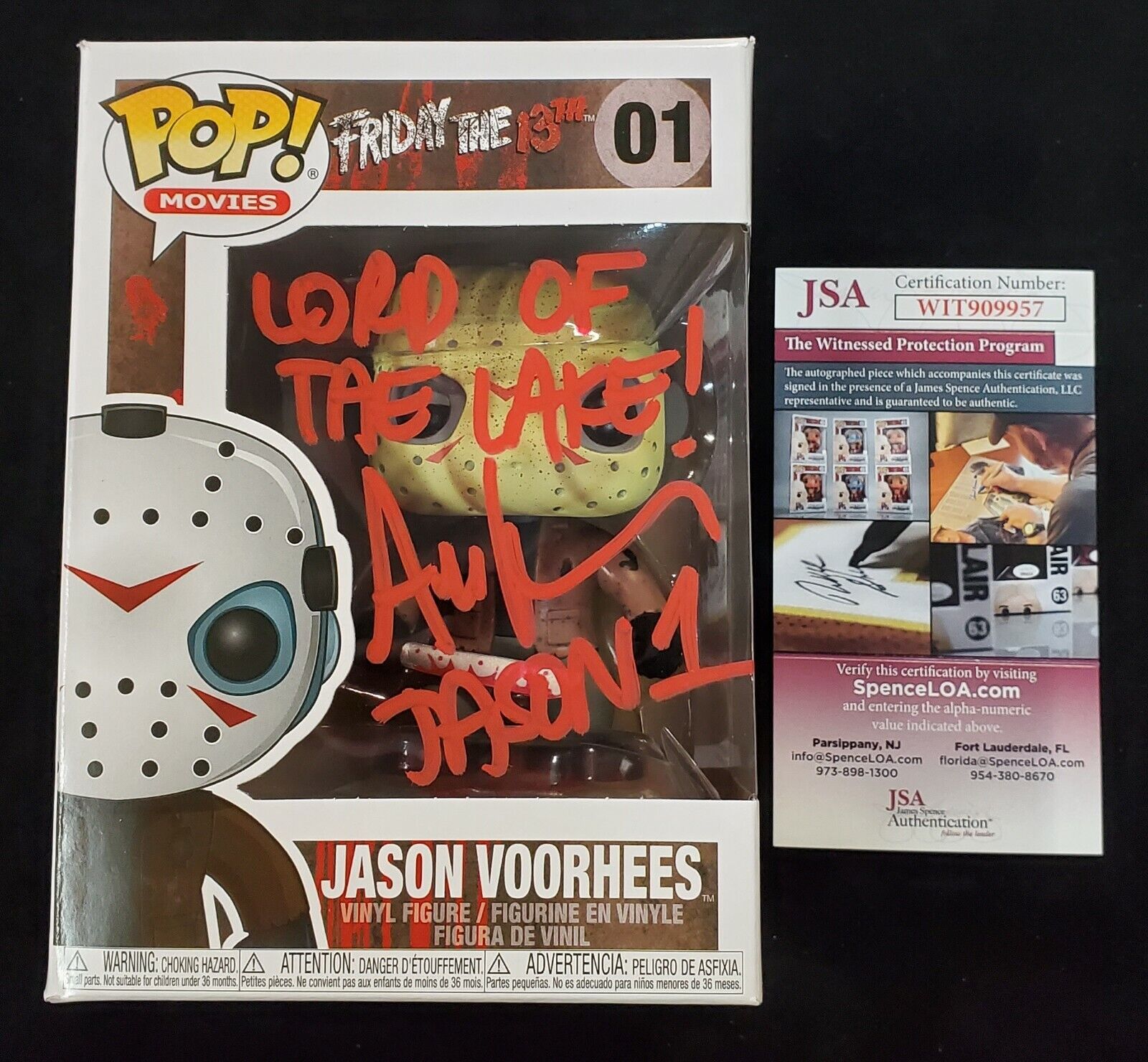 Funko Ari Lehman Signed Insc Friday The 13Th Jason Voorhees Funko Pop Jsa Coa 112.50 sports jersey framing , jersey framing