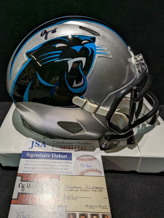 MVP Authentics Carolina Panthers Jonathan Mingo Signed  Speed Mini Helmet Jsa Coa 117 sports jersey framing , jersey framing