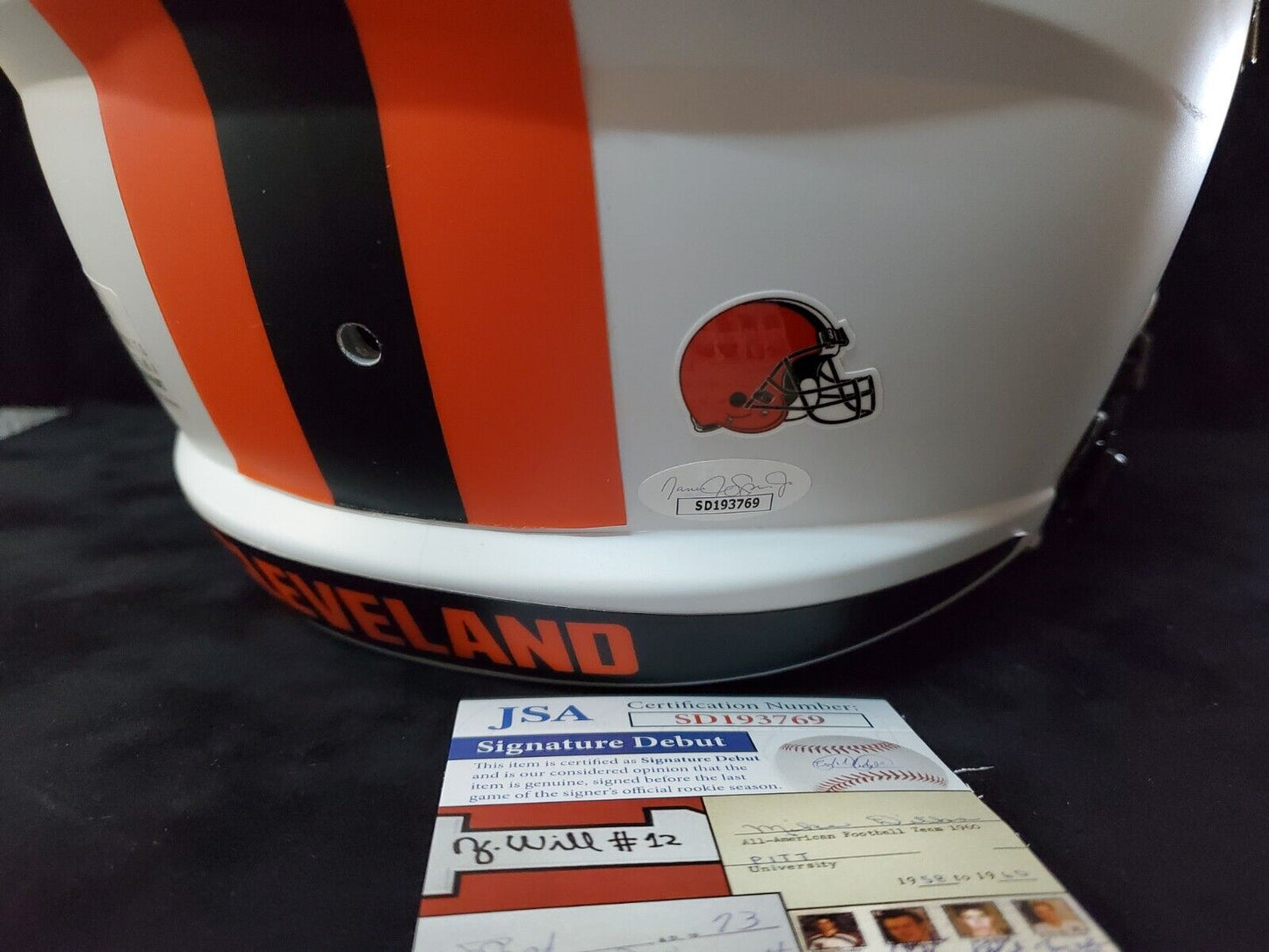 MVP Authentics Cleveland Browns Greg Newsome Ii Signed Full Size Lunar Replica Helmet Jsa Coa 279 sports jersey framing , jersey framing