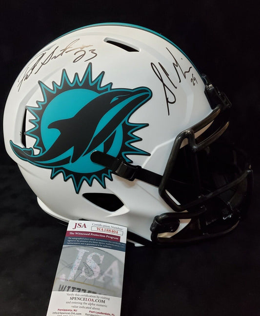 MVP Authentics Miami Dolphins Pat Surtain Sam Madison Signed F/S Lunar Replica Helmet Jsa Coa 315 sports jersey framing , jersey framing