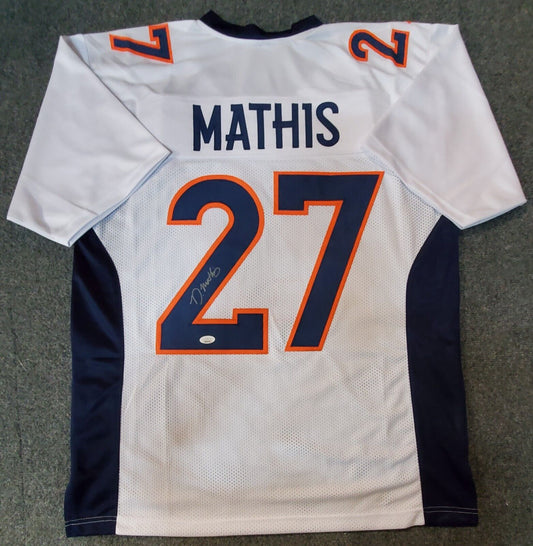 MVP Authentics Denver Broncos Damarri Mathis Autographed Signed Jersey Jsa Coa 112.50 sports jersey framing , jersey framing