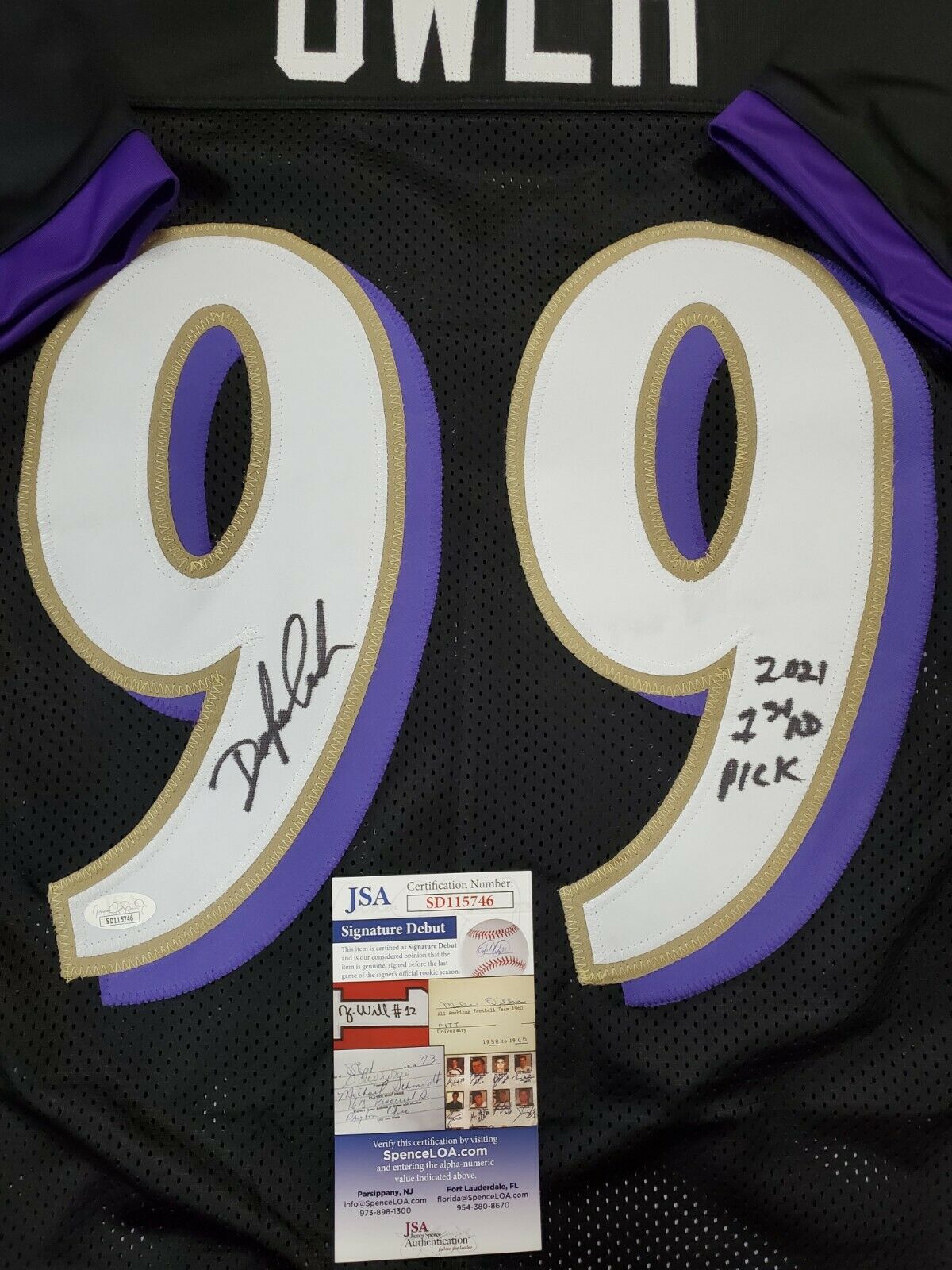 Baltimore Ravens Odafe Jayson Oweh Autographed Signed Inscribed Jersey –  MVP Authentics