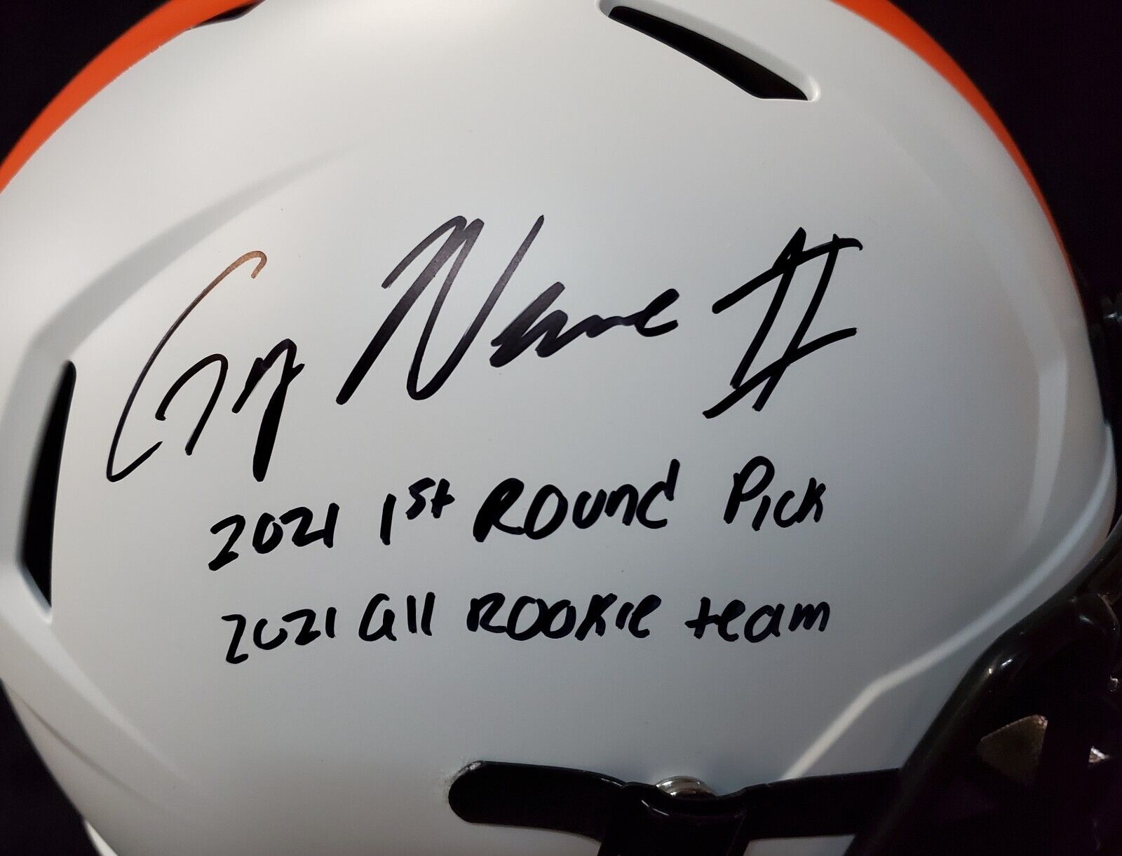 MVP Authentics Cleveland Browns Greg Newsome Ii Signed Full Size Lunar Replica Helmet Jsa Coa 279 sports jersey framing , jersey framing