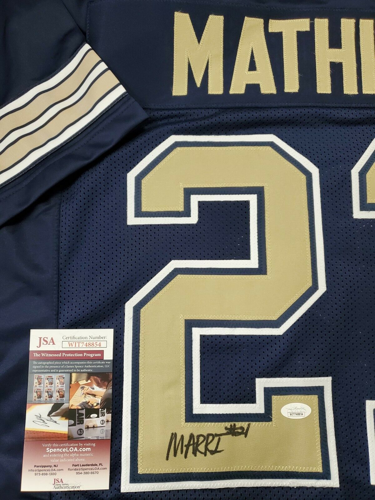 MVP Authentics Pitt Panthers Damarri Mathis Autographed Signed Jersey Jsa Coa 54 sports jersey framing , jersey framing