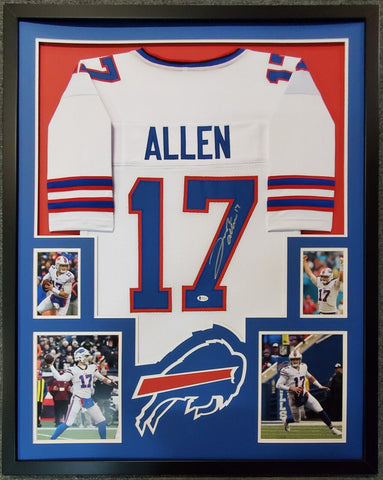 Josh Allen Buffalo Bills Signed Framed Matted Jersey Beckett COA