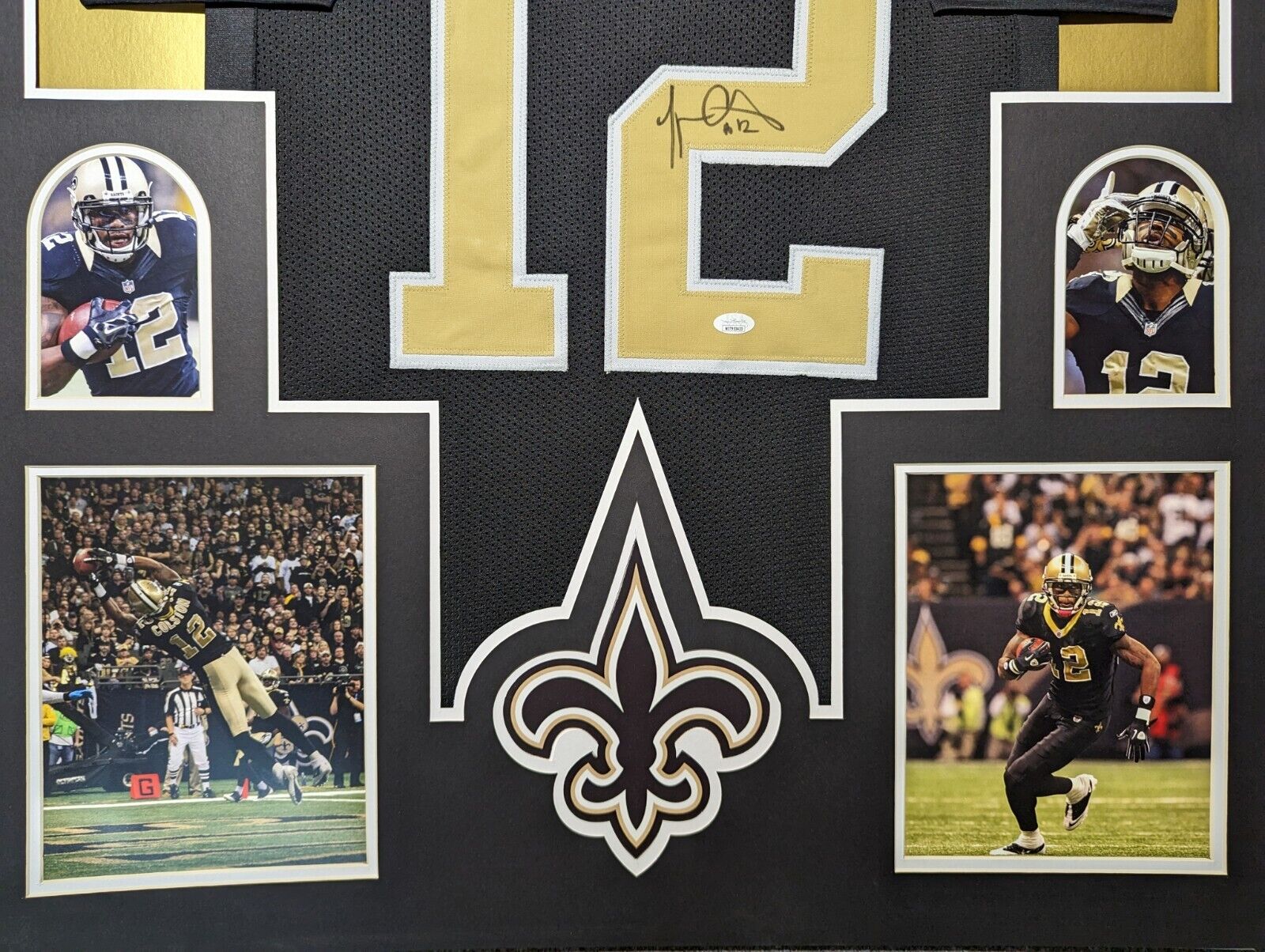 Framed New Orleans Saints Marques Colston Autographed Signed Jersey Jsa Coa