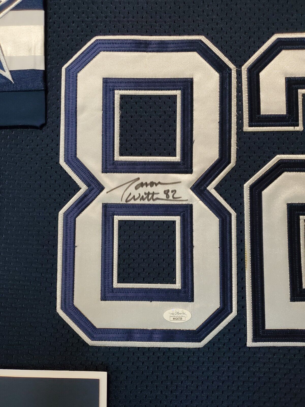 JASON WITTEN Signed Cowboys 35x43 Custom Framed Jersey (JSA COA