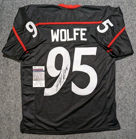 MVP Authentics Cincinnati Bearcats Derek Wolfe Autographed Signed Jersey Jsa Coa 108 sports jersey framing , jersey framing