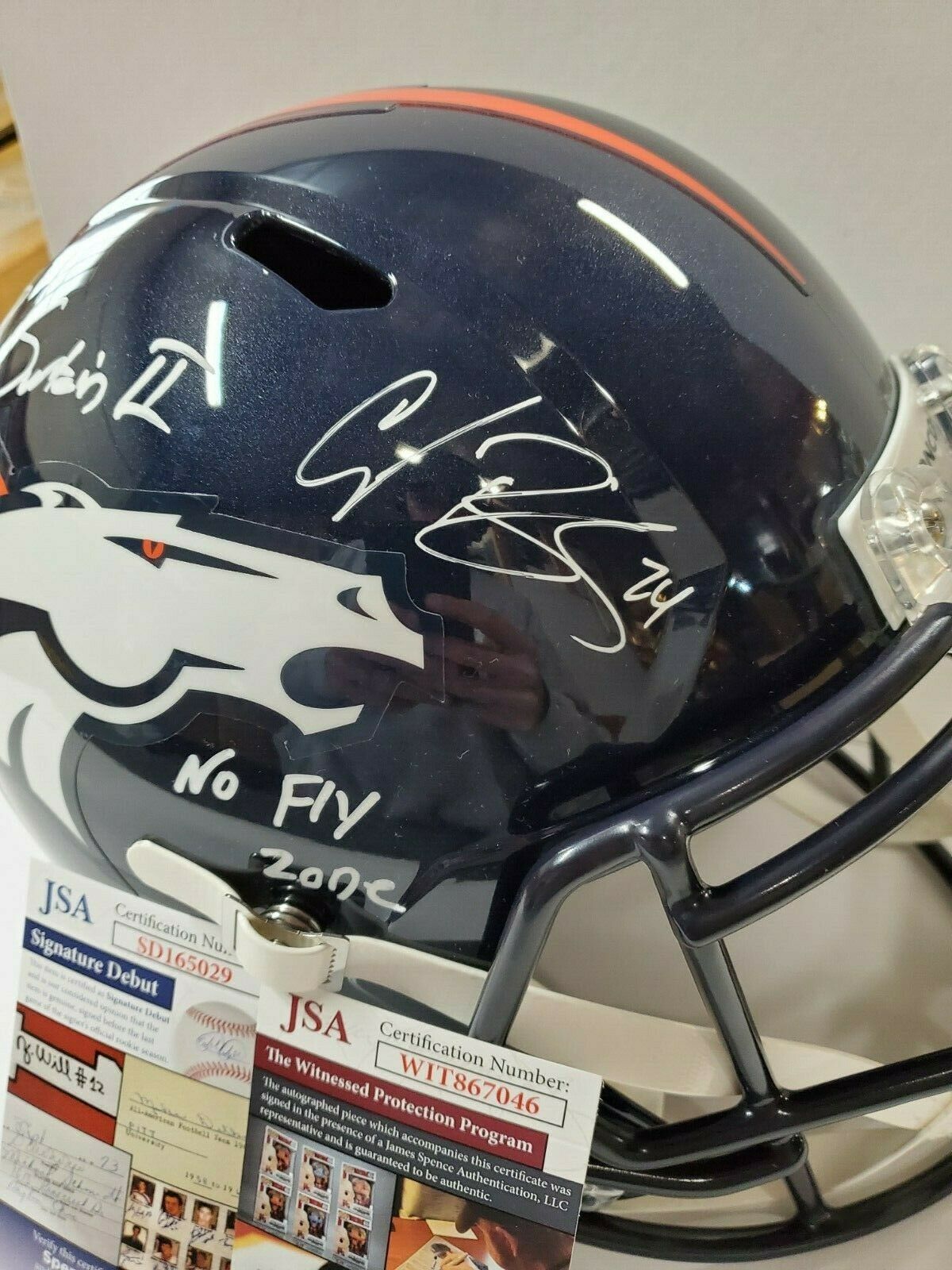 Broncos Patrick Surtain II Authentic Signed Lunar Speed Mini Helmet JSA  Witness