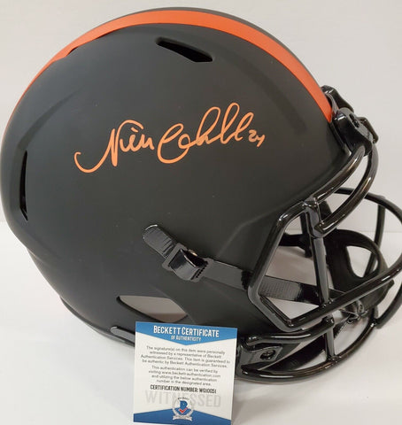 Nick Chubb Cleveland Browns Autographed 1946 Throwback Mini Helmet -  Beckett Authentic