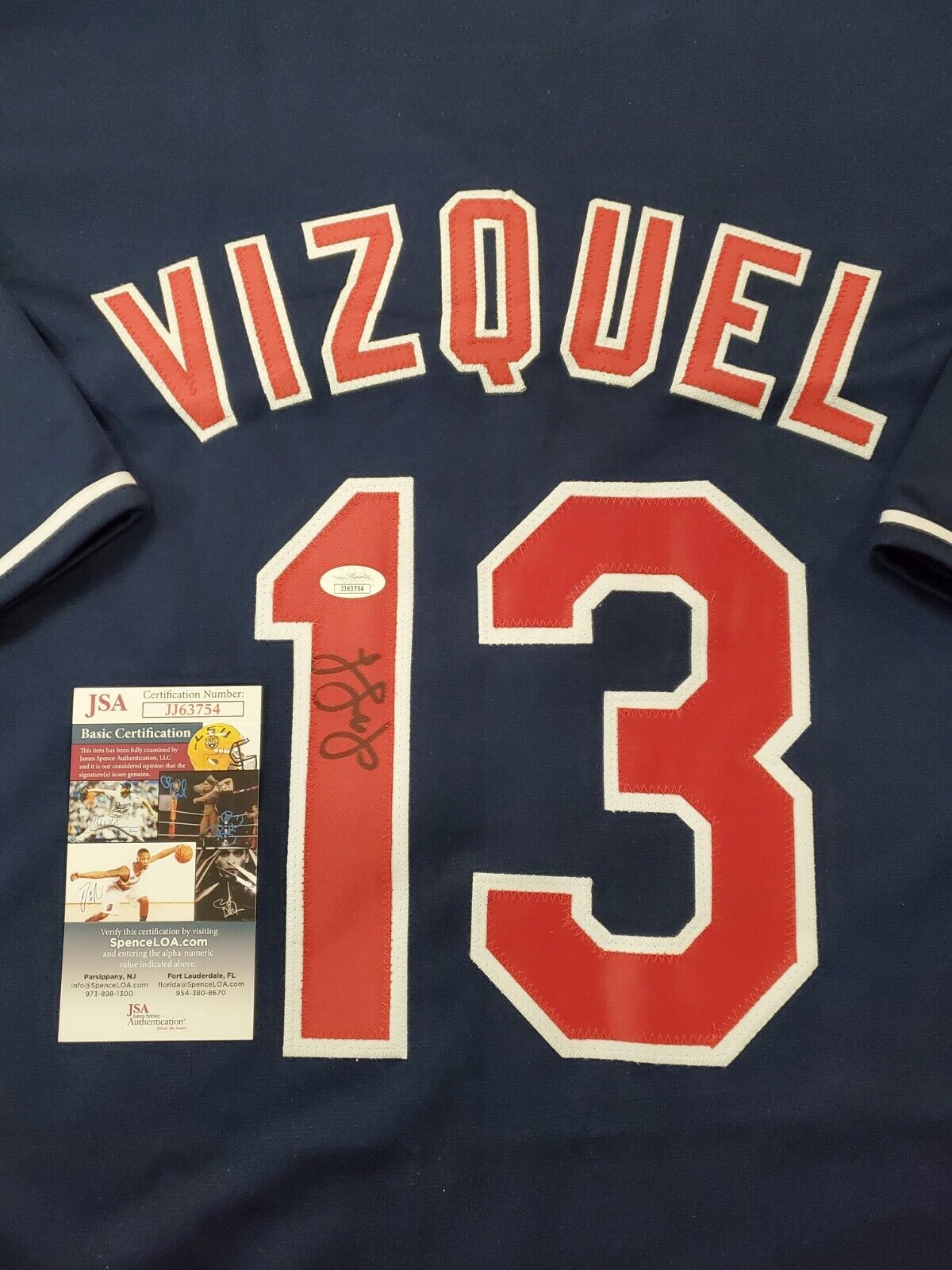 Cleveland Indians Omar Vizquel Autographed Jersey Jsa Coa