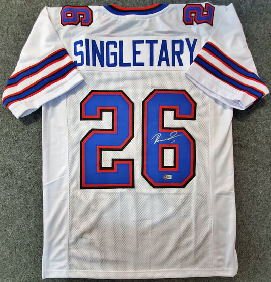 MVP Authentics Buffalo Bills Devin Singletary Autographed Signed Jersey Beckett Coa 107.10 sports jersey framing , jersey framing