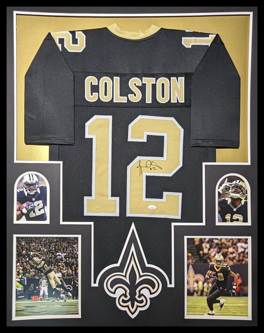 MVP Authentics Framed New Orleans Saints Marques Colston Autographed Signed Jersey Jsa Coa 450 sports jersey framing , jersey framing