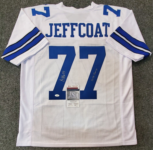 MVP Authentics Jim Jeffcoat Autographed Signed Inscribed Dallas Cowboys Jersey Jsa  Coa 117 sports jersey framing , jersey framing