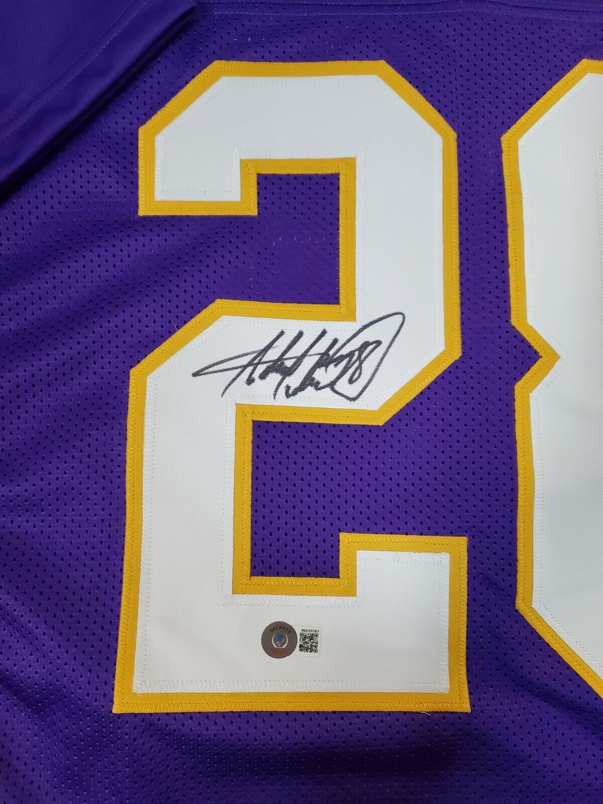 Adrian Peterson Autographed Minnesota Vikings Purple Jersey Framed BAS  Signed - - Inscriptagraphs Memorabilia