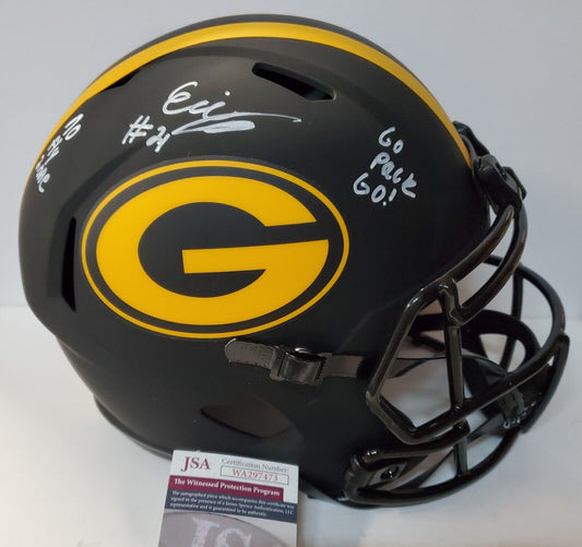 MVP Authentics Green Bay Packers Eric Stokes Signed Insc Full Size Eclipse Replica Helmet Jsa 247.50 sports jersey framing , jersey framing