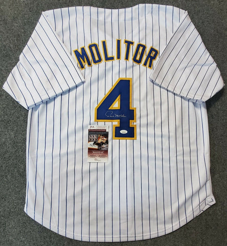 Framed Autographed/Signed Paul Molitor 33x42 Milwaukee Blue