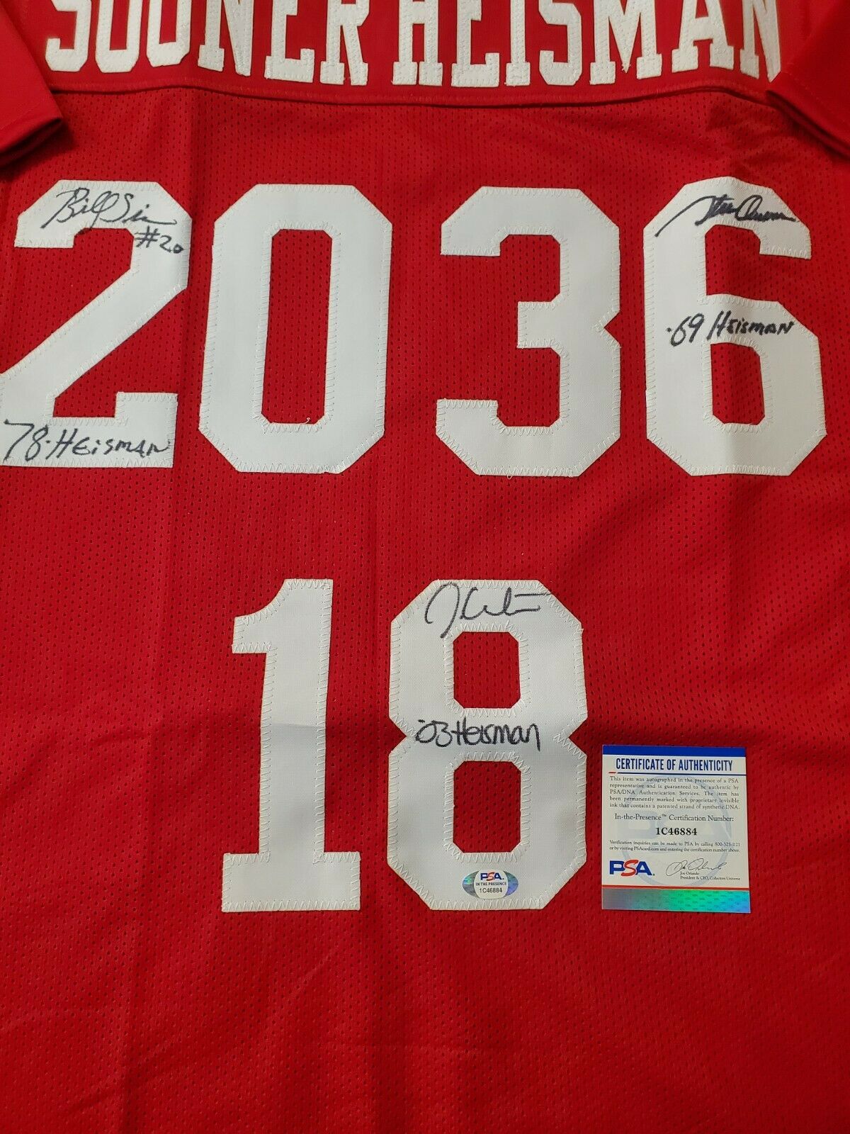 Steve Owens Autographed/Signed Jersey PSA/DNA COA Oklahoma discount Sooners