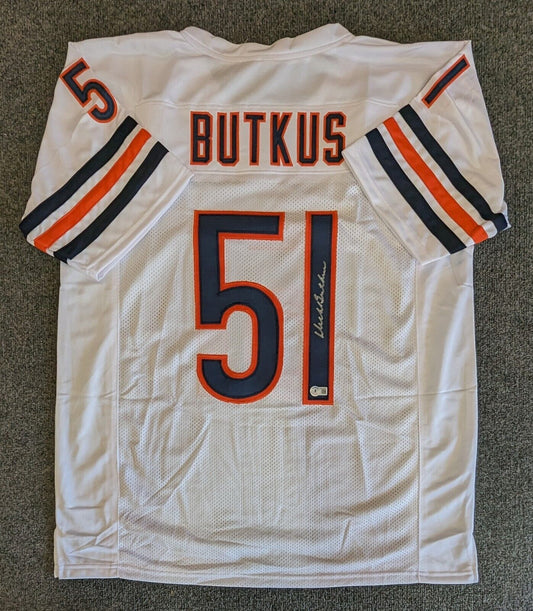 MVP Authentics Chicago Bears Dick Butkus Autographed Signed Jersey Beckett Holo 144 sports jersey framing , jersey framing