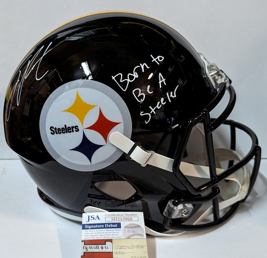 MVP Authentics Pittsburgh Steelers Joey Porter Jr Signed Full Size Speed Rep Helmet Jsa Coa 292.50 sports jersey framing , jersey framing