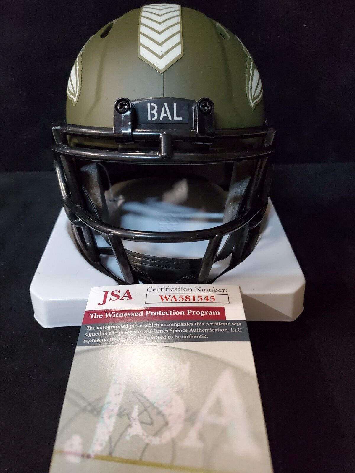 Justin Tucker Autographed Baltimore Ravens Mini Football Helmet - JSA COA