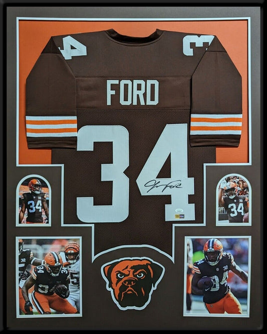 MVP Authentics Framed Cleveland Browns Jerome Ford Autographed Signed Jersey Jsa Coa 382.50 sports jersey framing , jersey framing