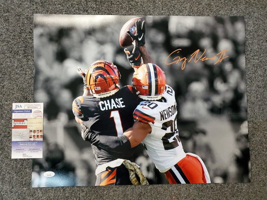 MVP Authentics Cleveland Browns Greg Newsome Ii Autographed Signed 16X20 Photo Jsa Coa 90 sports jersey framing , jersey framing