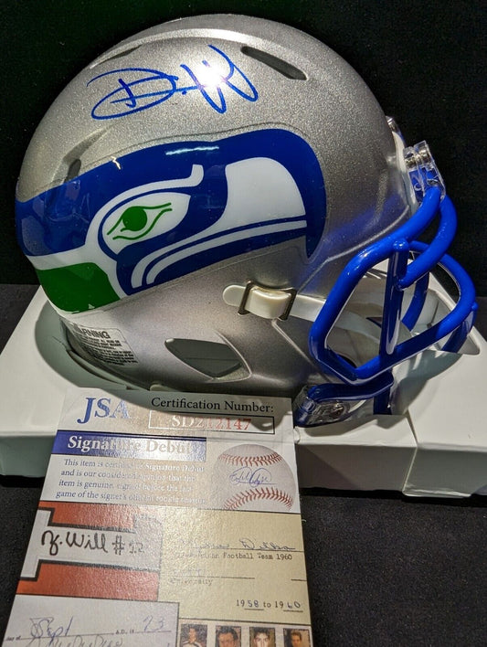 MVP Authentics Seattle Seahawks Devon Witherspoon Signed Throwback Mini Helmet Jsa Coa 180 sports jersey framing , jersey framing