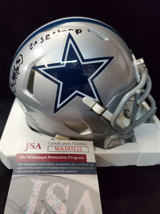 MVP Authentics Dallas Cowboys Jim Jeffcoat Signed Inscribed Speed Mini Helmet Jsa Coa 90 sports jersey framing , jersey framing