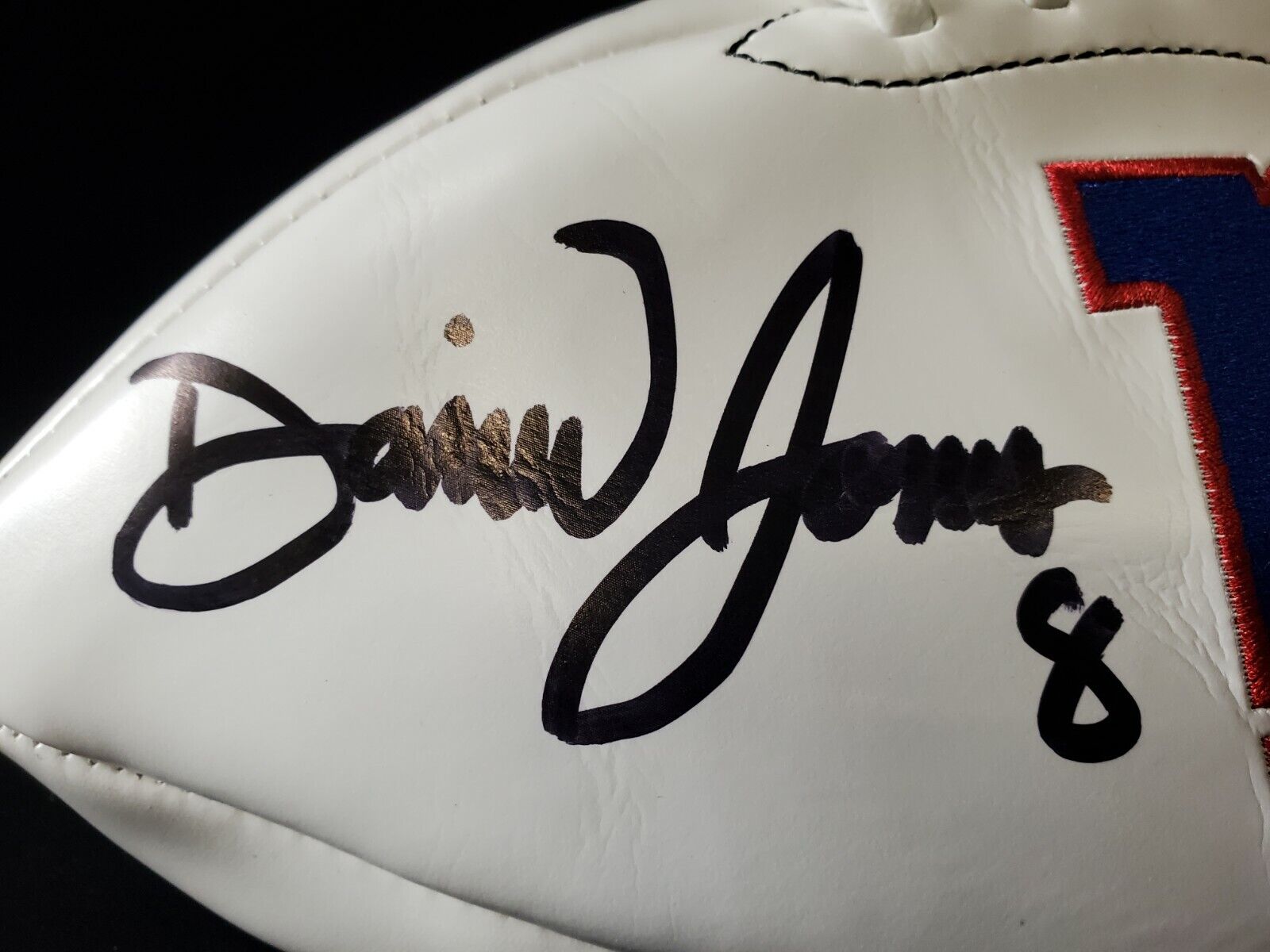 Daniel Jones Signed Giants Full-Size Speed Helmet with Display