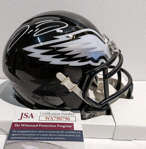 Jadon Haselwood Signed Philadelphia Eagles Speed Mini Helmet (JSA Witness  COA)