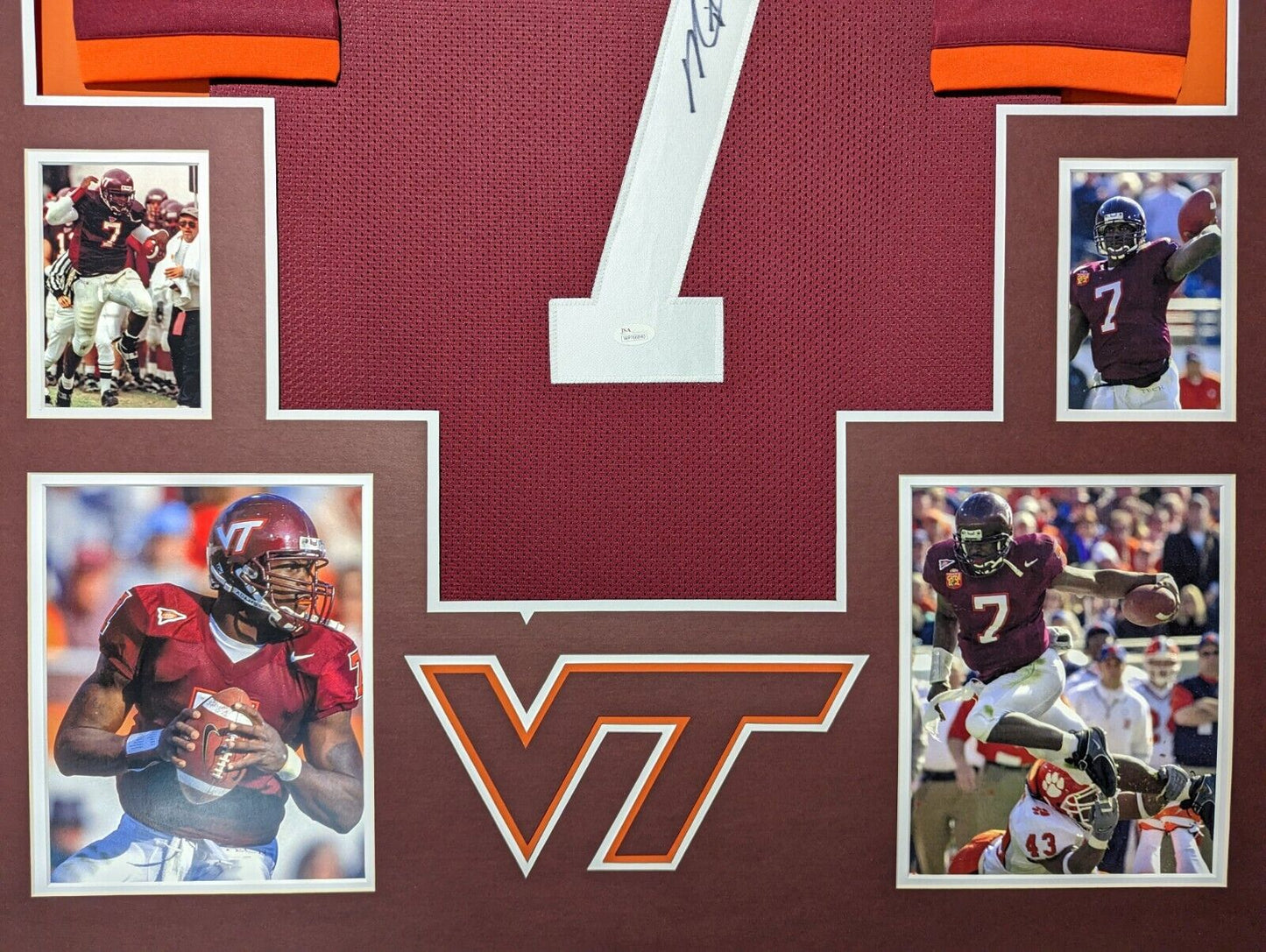 Autographed/Signed Michael Mike Vick Virginia Tech Maroon College Football  Jersey PSA/DNA COA