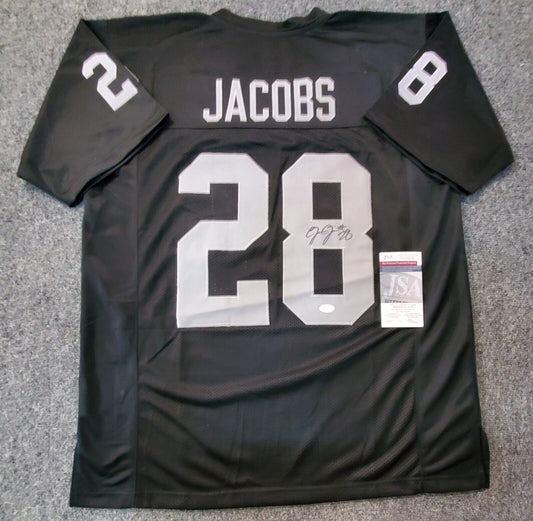 MVP Authentics Las Vegas Raiders Josh Jacobs Autographed Signed Jersey Jsa Coa 135 sports jersey framing , jersey framing