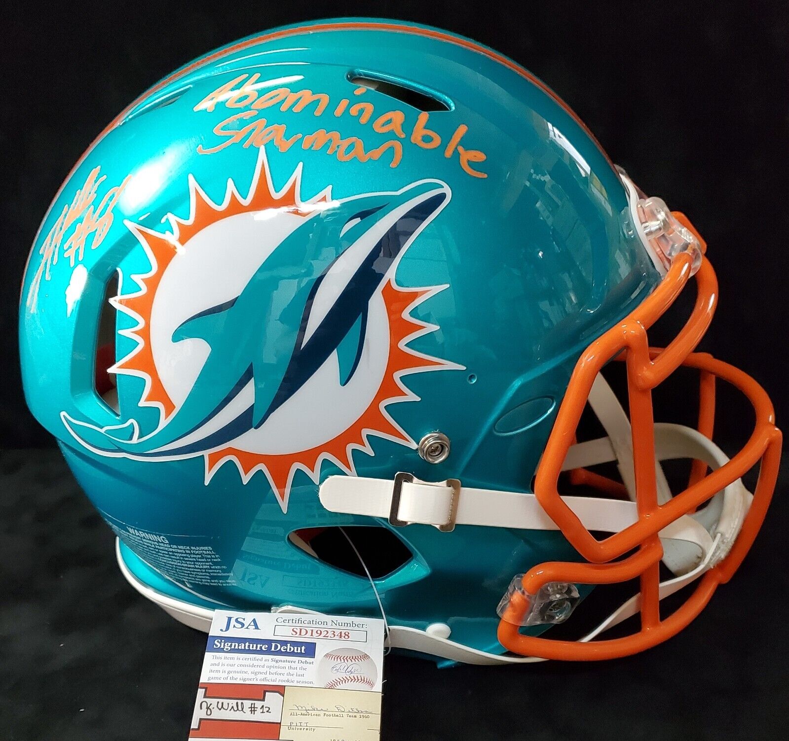 MVP Authentics Miami Dolphins Jevon Holland Signed Full Size Flash Authentic Helmet Jsa Coa 450 sports jersey framing , jersey framing