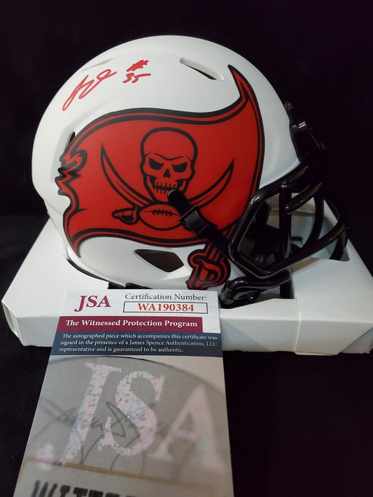 MVP Authentics Tampa Bay Buccaneers Jamel Dean Autographed Lunar Eclipse Mini Helmet Jsa Coa 90 sports jersey framing , jersey framing