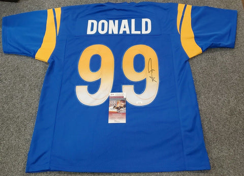 Aaron Donald Los Angeles Rams Signed Autographed Blue Custom Jersey –