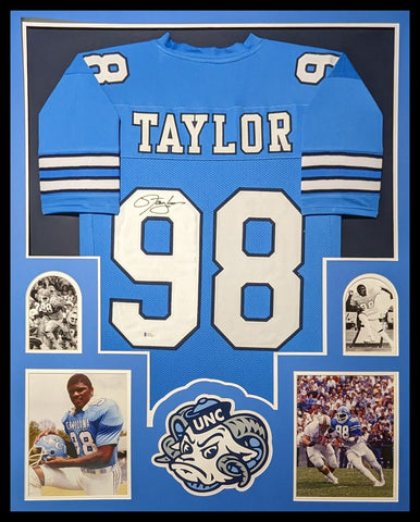 Lawrence Taylor Signed Custom Framed Jersey Display (Beckett