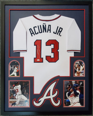 Ronald Acuna Jr Autographed Atlanta Custom Navy Baseball Jersey 10-Count  Lot - JSA COA