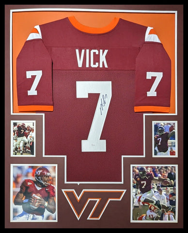 Autographed/Signed Michael Mike Vick Virginia Tech White College Football  Jersey JSA COA At 's Sports Collectibles Store