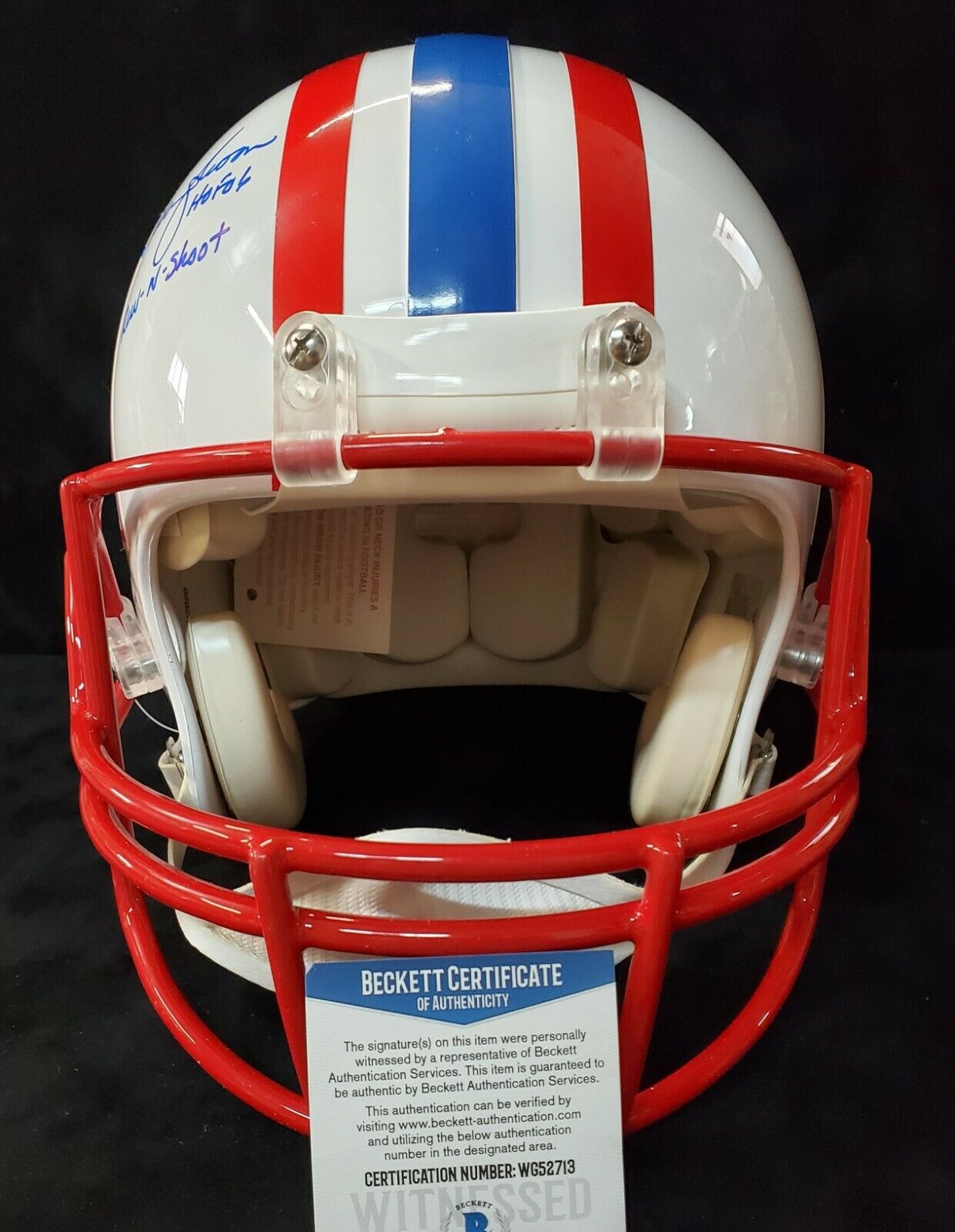 Warren Moon Autographed Houston Oilers TB/ Mini Helmet With New UV Display  Case