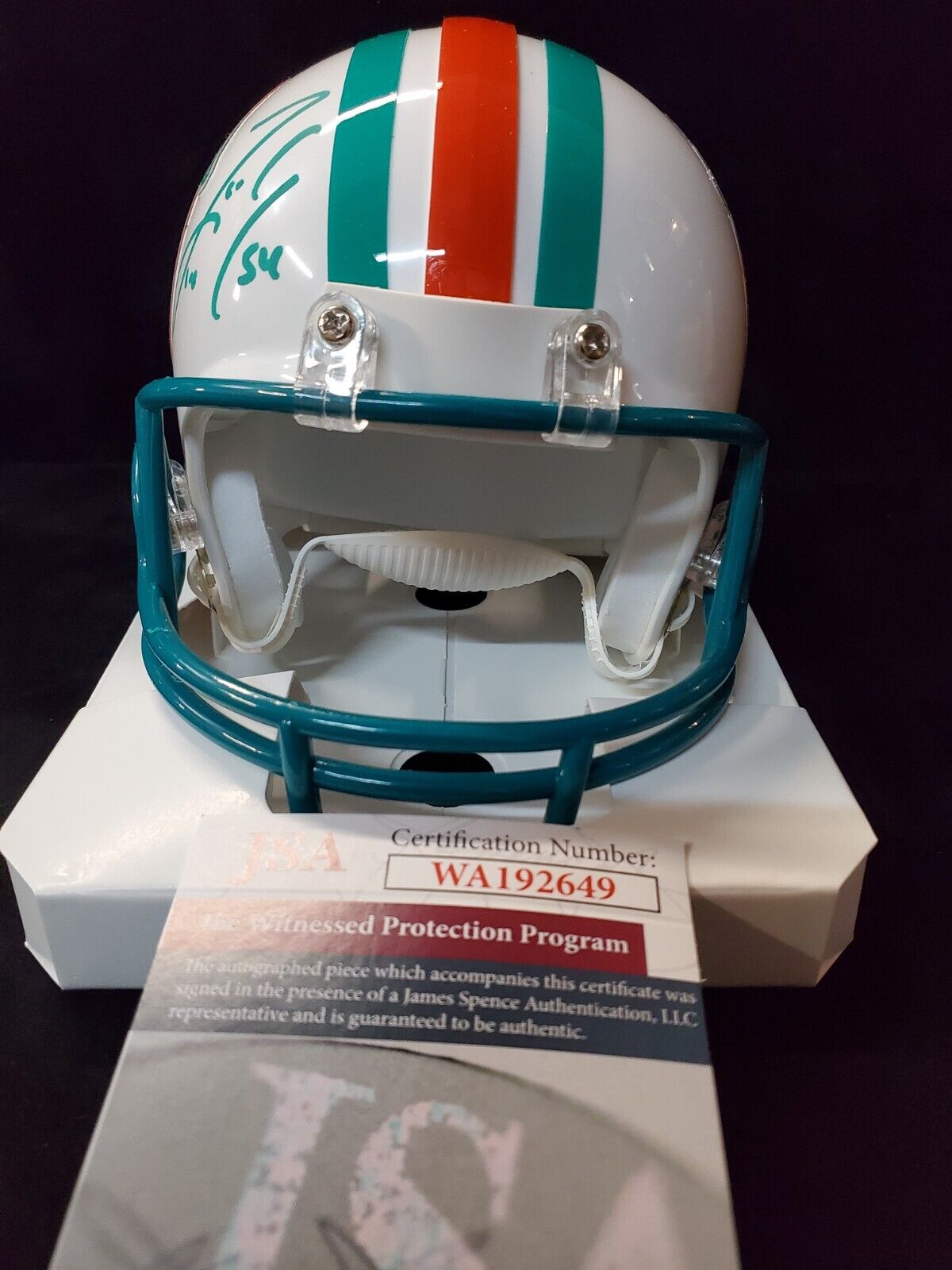 Miami Dolphins Zach Thomas Signed Insc Full Size Lunar Rep Helmet Jsa – MVP  Authentics