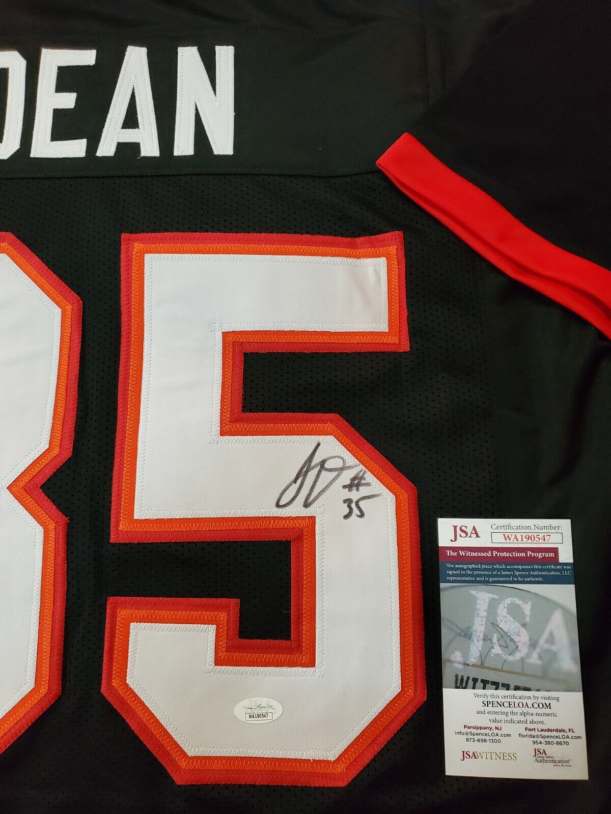 MVP Authentics Tampa Bay Buccaneers Jamel Dean Autographed Signed Jersey Jsa  Coa 90 sports jersey framing , jersey framing