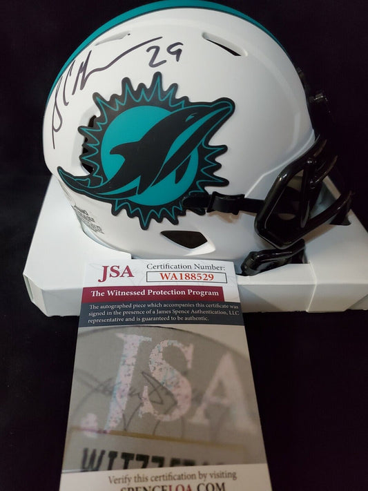 MVP Authentics Miami Dolphins Sam Madison Autographed Lunar Mini Helmet Jsa Coa 99 sports jersey framing , jersey framing