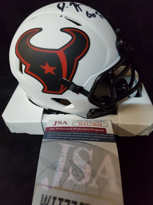 MVP Authentics Houston Texans Daesean Hamilton Signed Inscribed Lunar Mini Helmet Jsa Coa 85.50 sports jersey framing , jersey framing