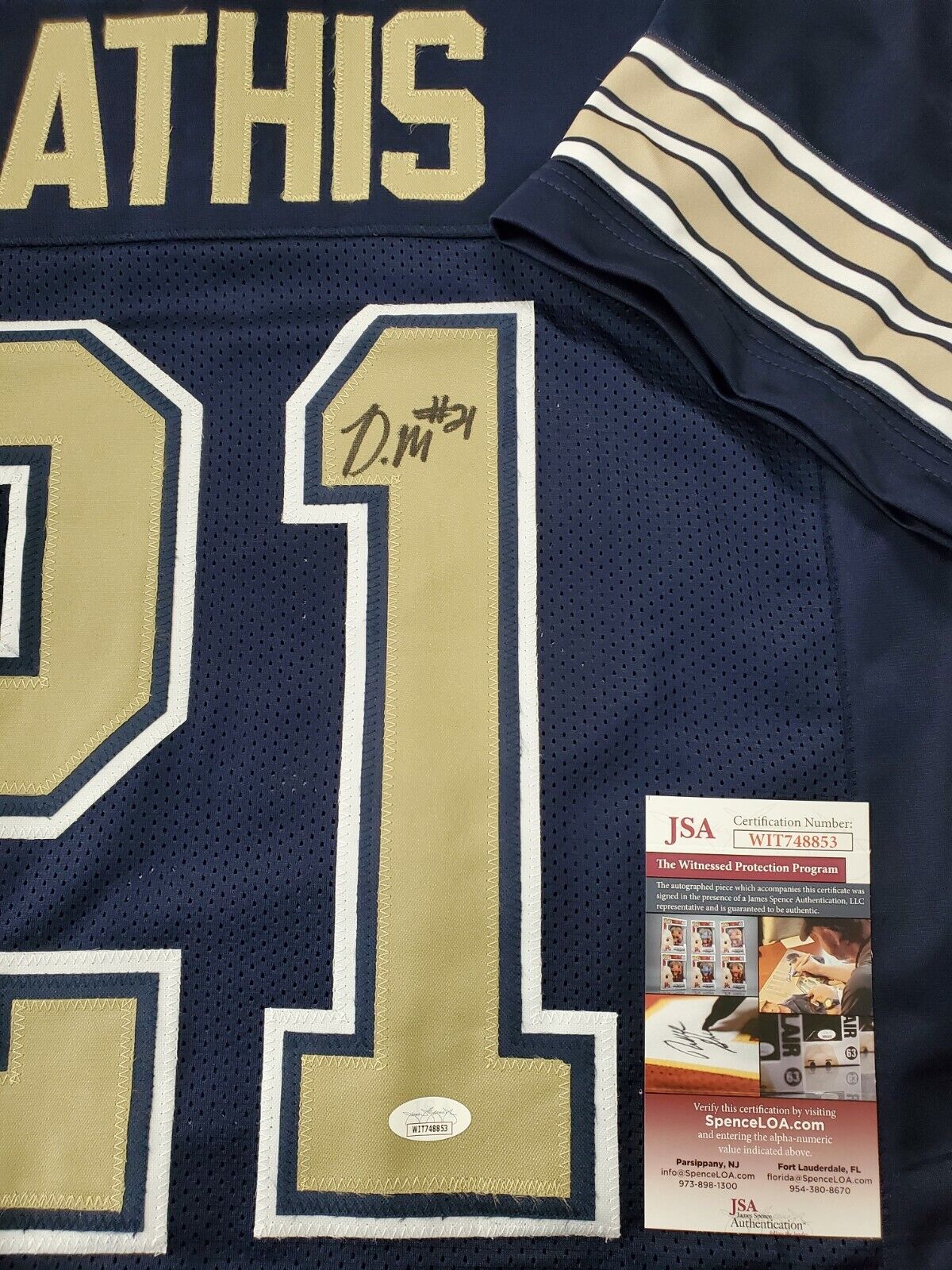 MVP Authentics Pitt Panthers Damarri Mathis Autographed Signed Jersey Jsa Coa 54 sports jersey framing , jersey framing