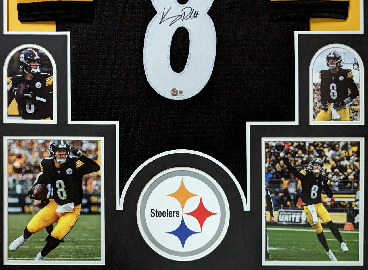 MVP Authentics Framed Pittsburgh Steelers Kenny Pickett Autographed Signed Jersey Beckett Holo 652.50 sports jersey framing , jersey framing