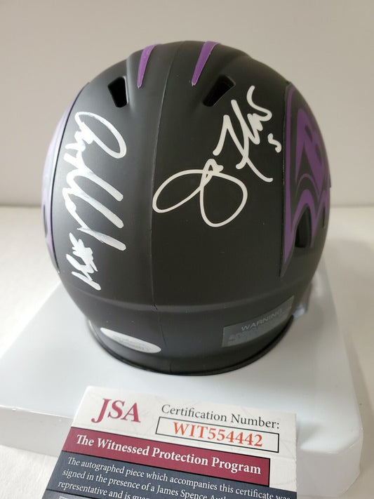 Joe Flacco Signed Baltimore Ravens Lunar Mini Helmet w/SB MVP