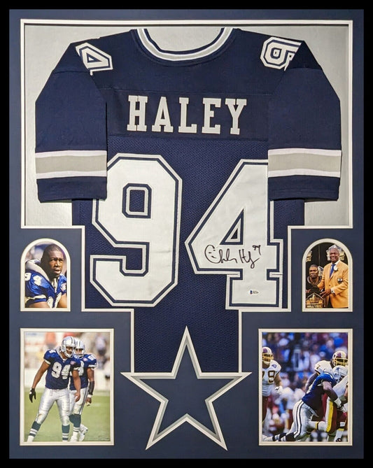 MVP Authentics Framed Dallas Cowboys Charles Haley Autographed Signed Jersey Beckett Coa 382.50 sports jersey framing , jersey framing