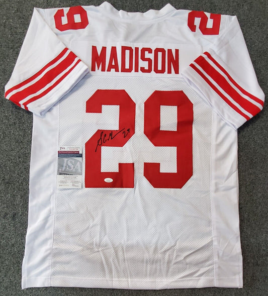 MVP Authentics New York Giants Sam Madison Autographed Signed Jersey Jsa Coa 94.50 sports jersey framing , jersey framing