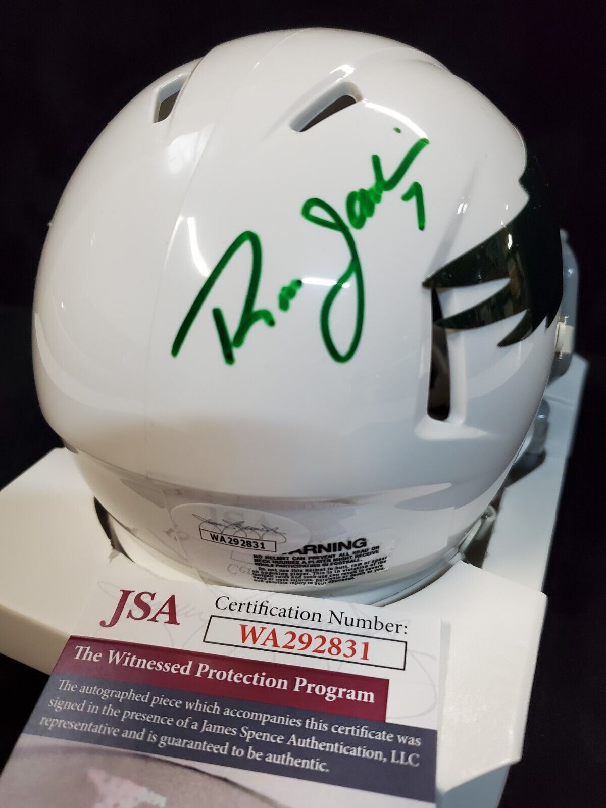 Ron Jaworski Signed newest Mini Helmet Authenticated